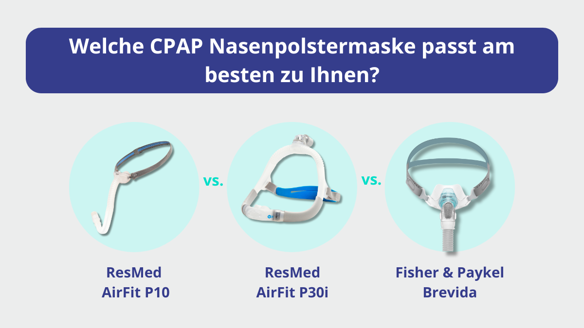 ResMed AirFit P10 vs. AirFit P30i vs. F&P Brevida – Welche CPAP Nasenpolstermaske passt am besten zu Ihnen?