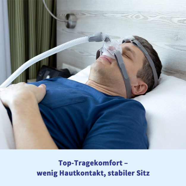 ResMed Mirage FX CPAP-Nasenmaske Kopfbaenderung Seitenansicht