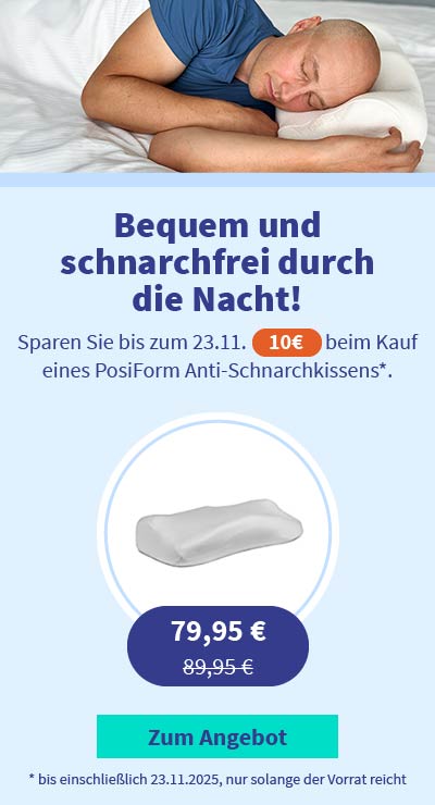 Rabatt beim Kauf eines PosiForm Anti-Schnarchkissens 05