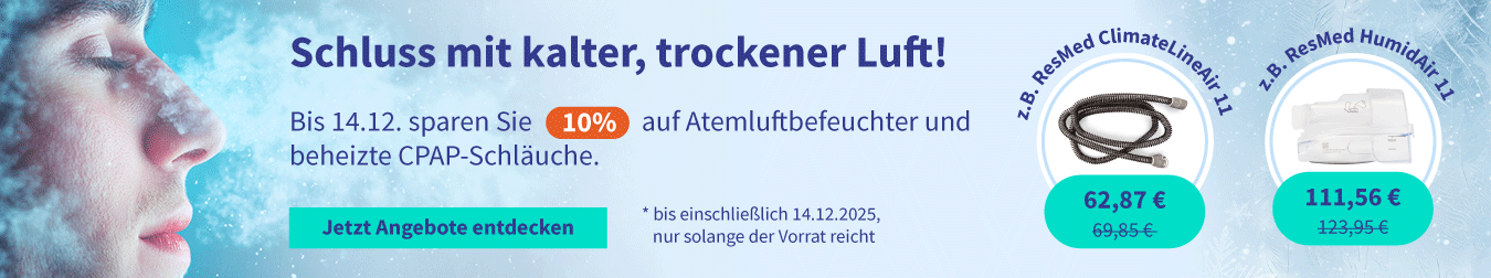 Rabatt auf Atemluftbefeuchter und beheizte CPAP-Schläuche 01
