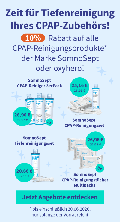 Rabatt auf alle CPAP-Reinigungsprodukte der Marke SomnoSept oder oxyhero 01