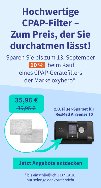 Rabatt auf eines CPAP-Gerätefilters der Marke oxyhero 01